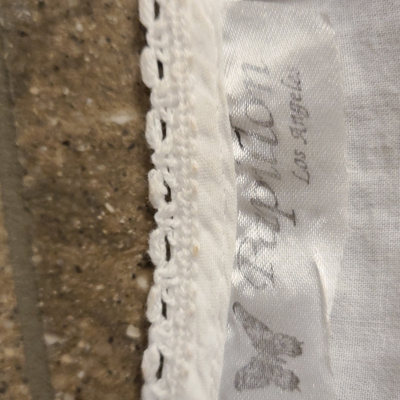 Papillon vintage white cotton boho top, M - Picture 6 of 9
